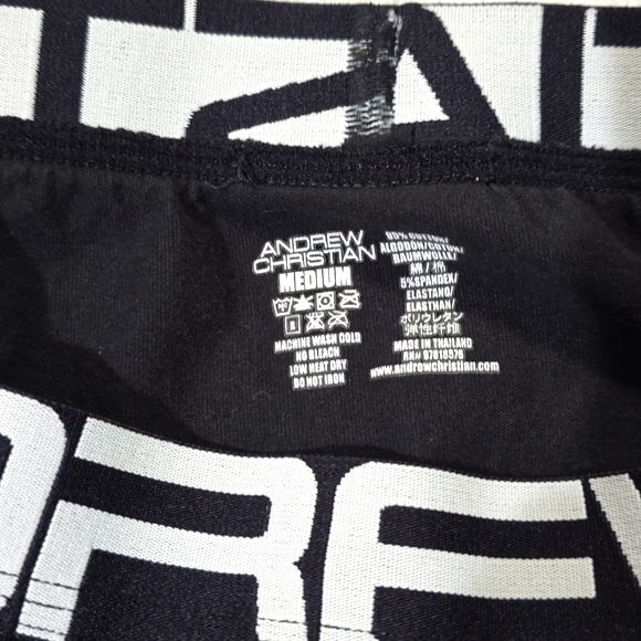 2fer Andrew Christian Tagless Black Briefs. - Picture 3 of 8